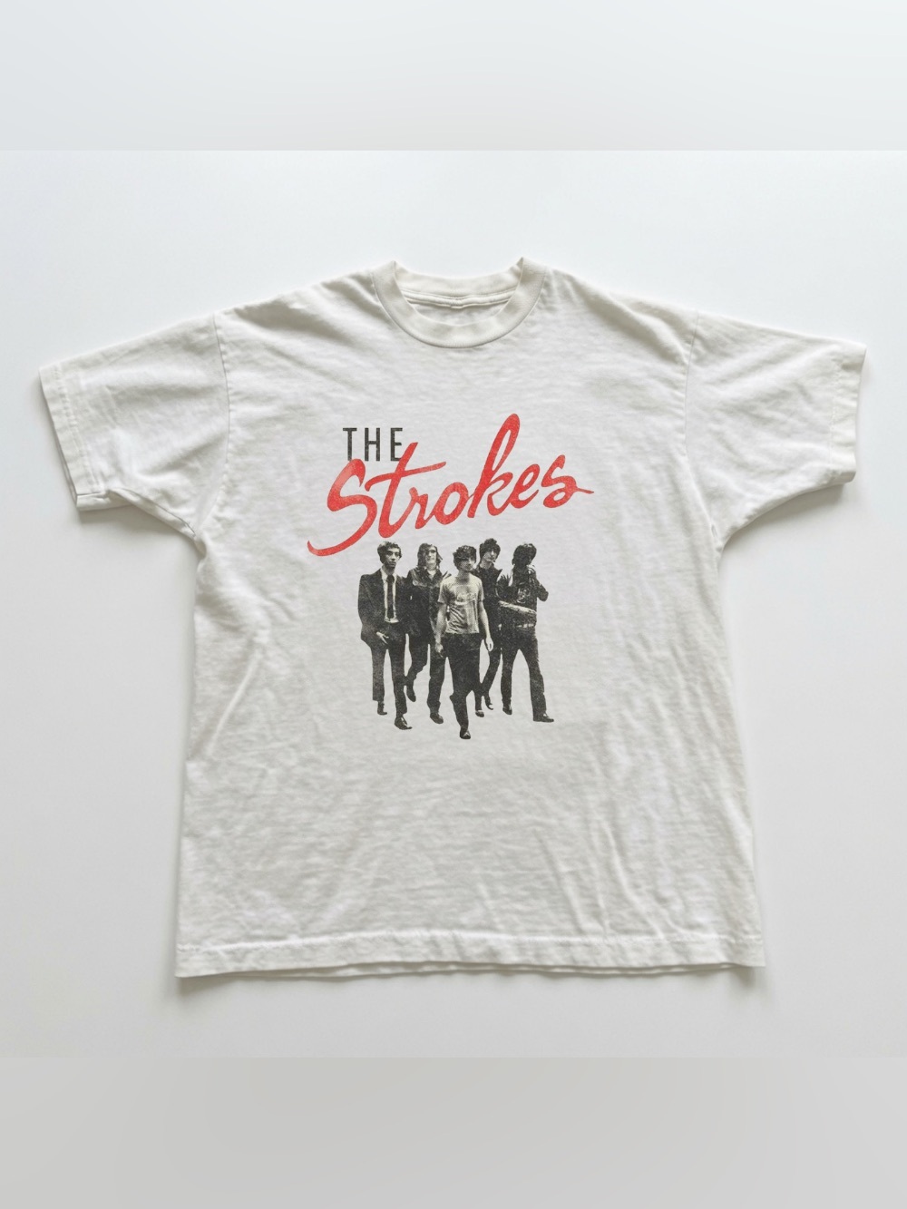 The Strokes Band Member Photo Indie Rock Music Concert Vintage Graphic T-Shirt